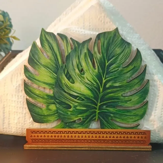 A laser-cut wooden piece
